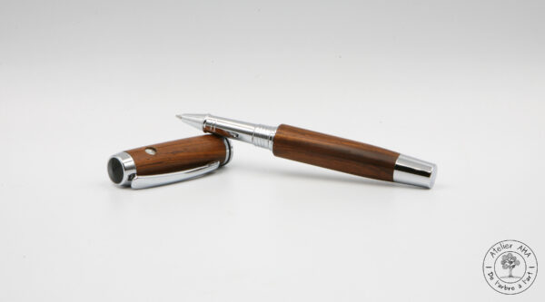 AtelierAHA-STY1283-Stylo-roller-et-plume-artisanal-en-bois-de-cocobolo-ouvert